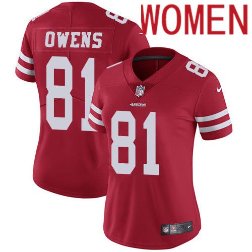 Women San Francisco 49ers 81 Terrell Owens Nike Red Vapor Limited NFL Jersey